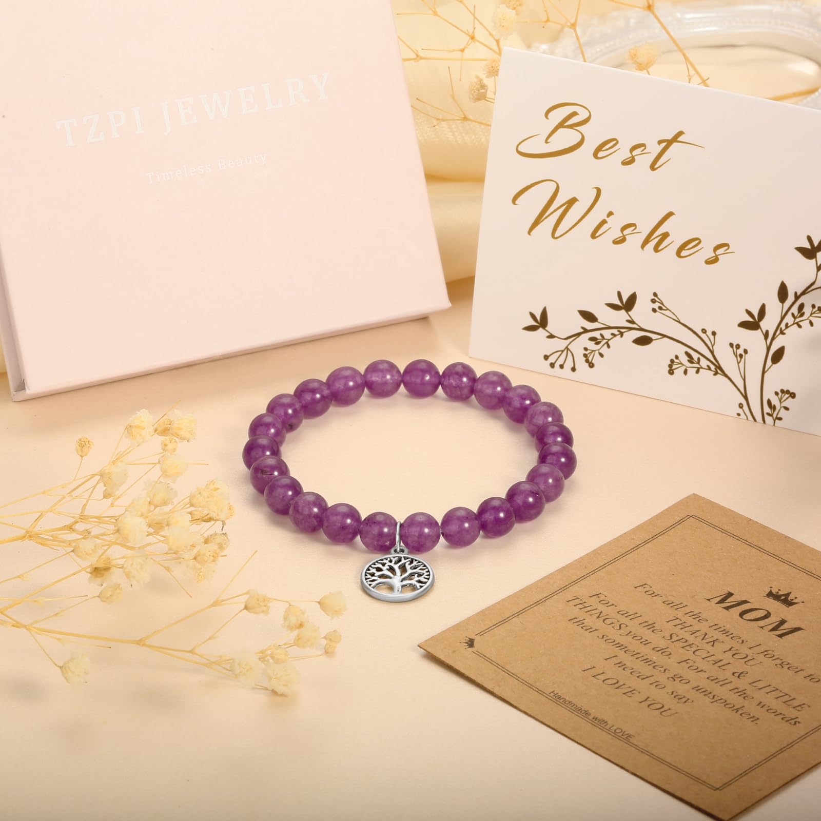 **Mother's Day Bracelet Gift for Mom - Natural Stone Jewelry for Birthday, Anniversary & Special Occasions - Perfect Gift from Daughter for Mom**    *(Use Case: Ideal for Mother's Day, birthdays, anniversaries, or as a heartfelt keepsake to show love and appreciation.)*