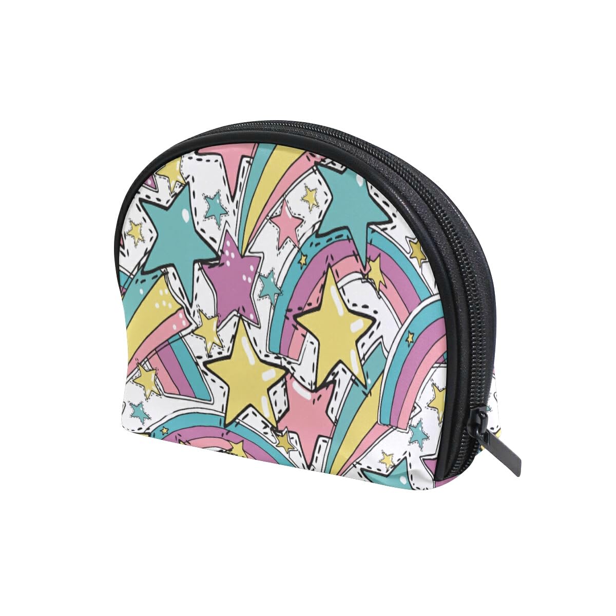 Rainbow Makeup Pouch for Women & Teens - Travel Cosmetic Organizer with Compartments - Perfect for Toiletries & Travel Essentials