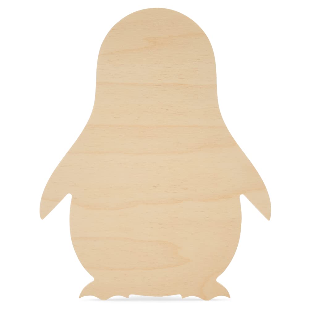 12 Pack Unfinished Penguin Wood Cutouts 18x14.25 Inch - DIY Animal Door Hangers, Party Decorations & Craft Projects by Woodpeckers - Perfect for Kids' Rooms, Baby Showers & Winter Themed Parties