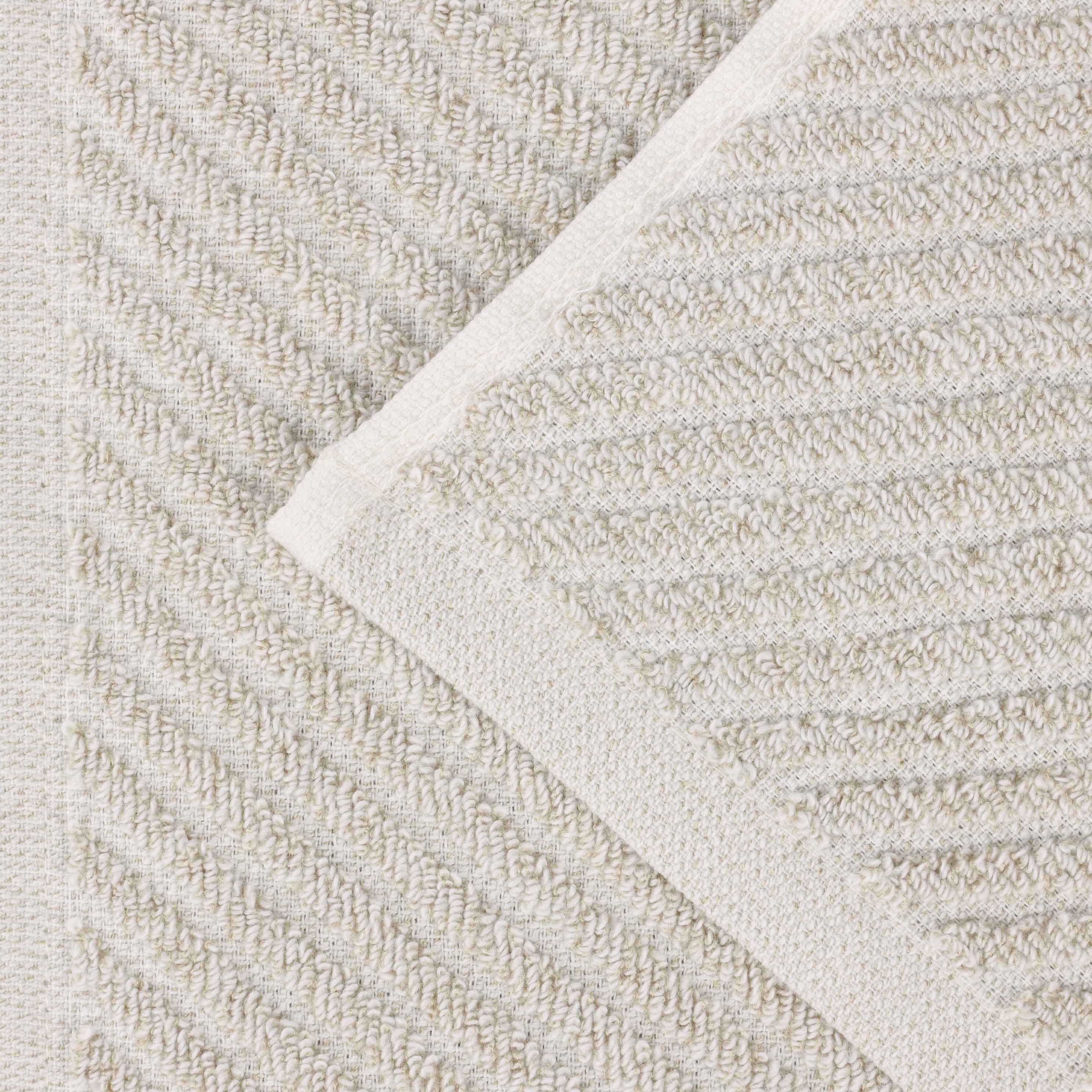 Premium 6-Piece Cotton Blend Towel Set - Soft, Absorbent & Medium Weight with Diagonal Stripes - Perfect for Bathroom, Spa & Guest Use