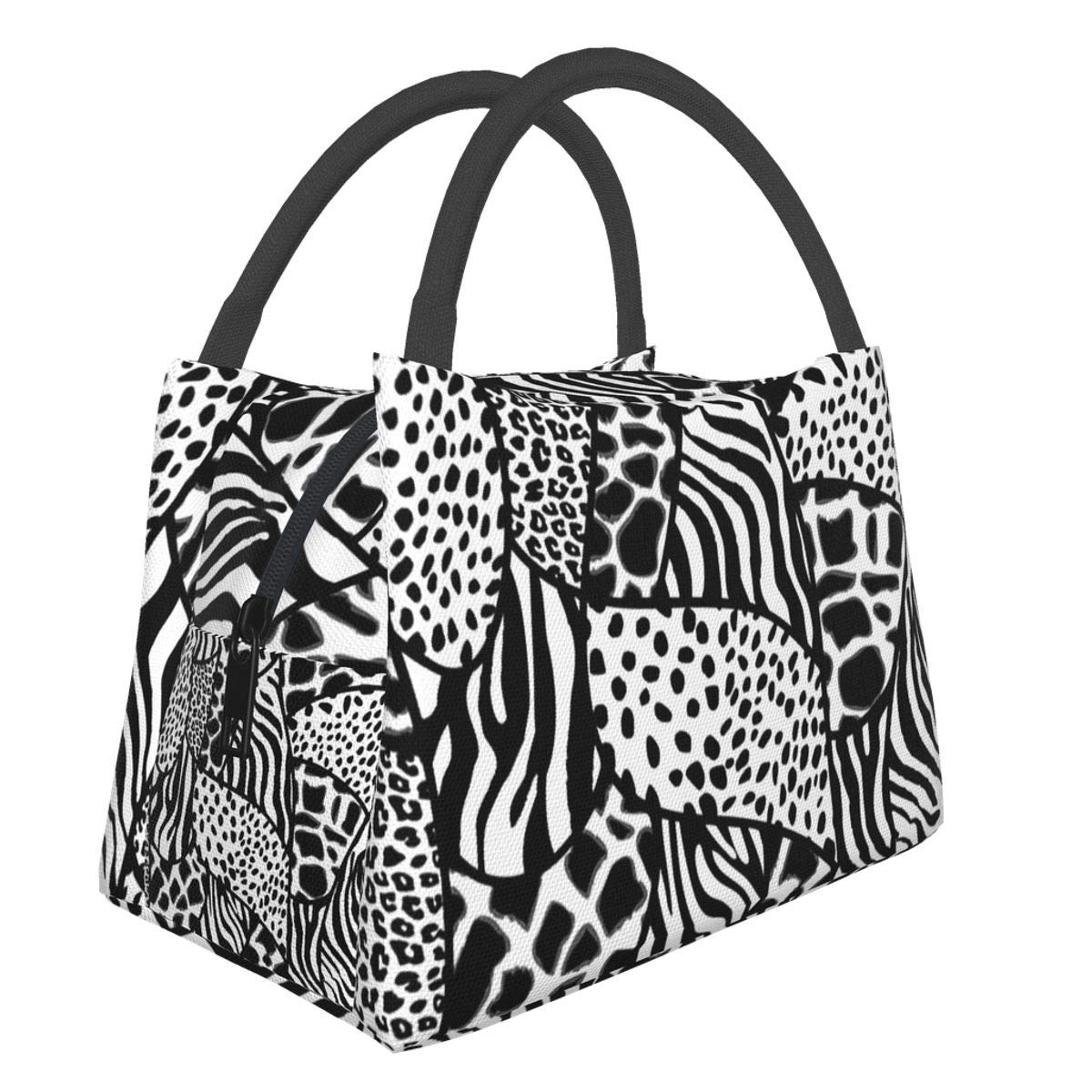Zebra Print Insulated Lunch Bag for Men & Women - Reusable Tote Lunch Box for Work, Picnic, Travel & School - Stylish & Eco-Friendly Food Container