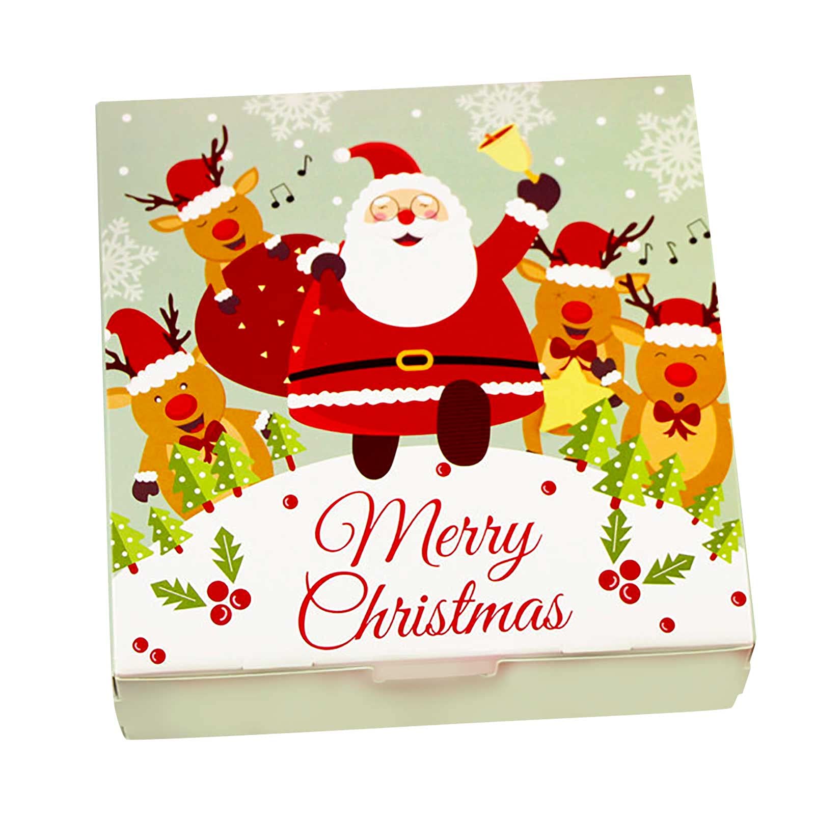 Santa Claus Gift Box Cookies - Christmas Baking Packaging Box for Holiday Treats, Candy Storage & Decoration (Green, White) | Perfect for Christmas Parties, Gift Giving & Festive Home Decor