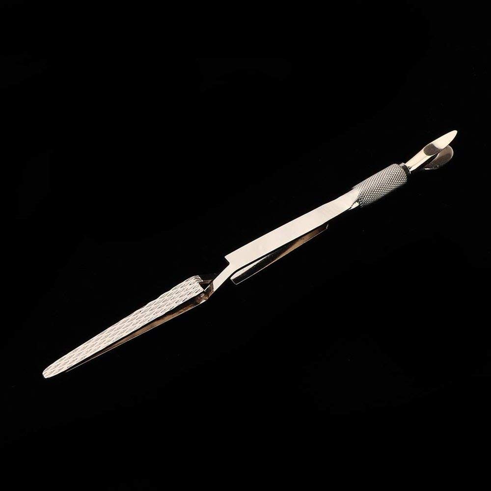 Premium Stainless Steel C-Curve Nail Pinching Tool for Gel, Crystal & Acrylic Nails - Professional Cuticle Cleaner & Polish Remover - 18x1cm Gold Nail Art Essential for Salon & Home Manicures
