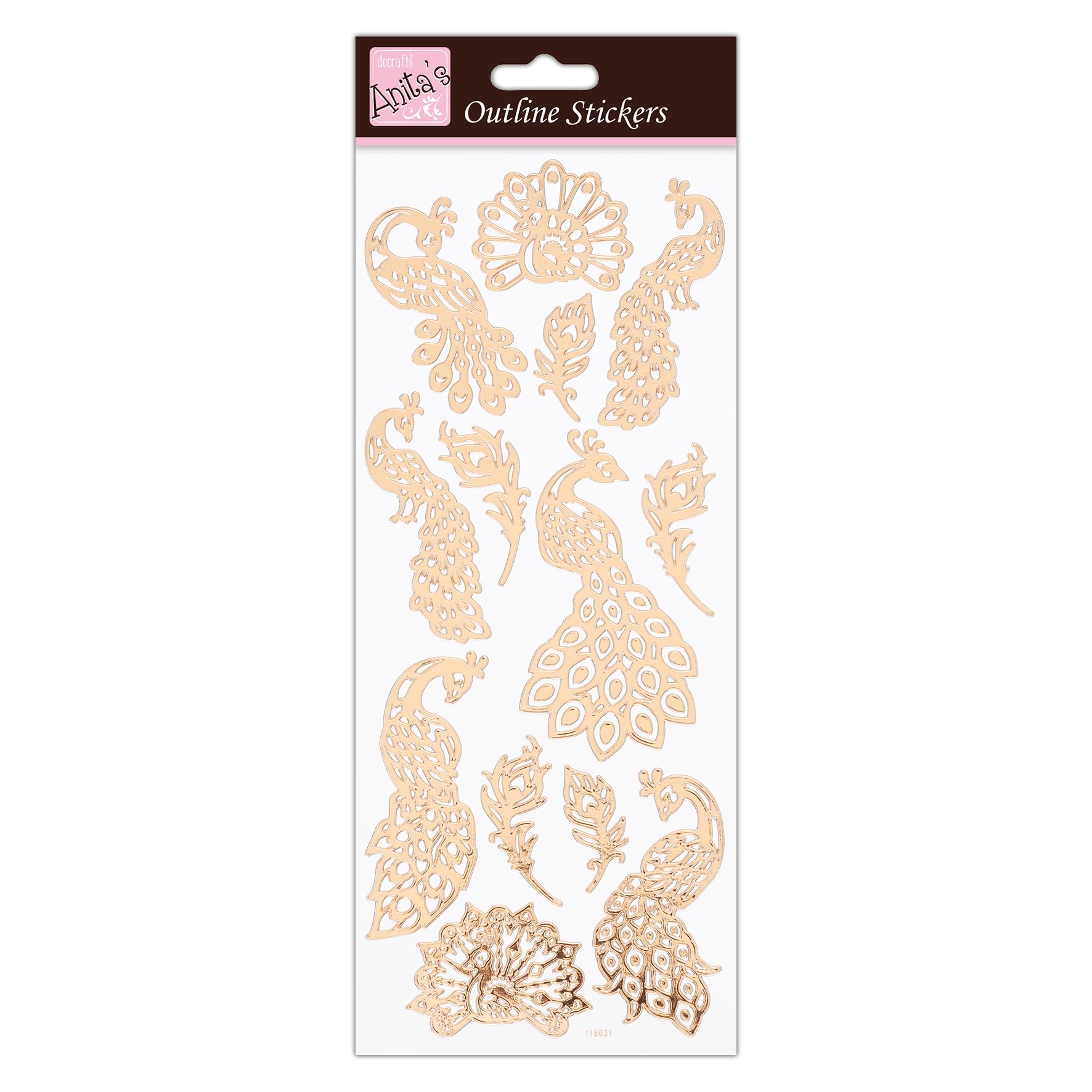 Anita's Scrapbooking Stickers - Rose Gold on White Decorative Stickers for DIY Crafts, Journals, Planners, Cards and Scrapbook Albums (One Size)