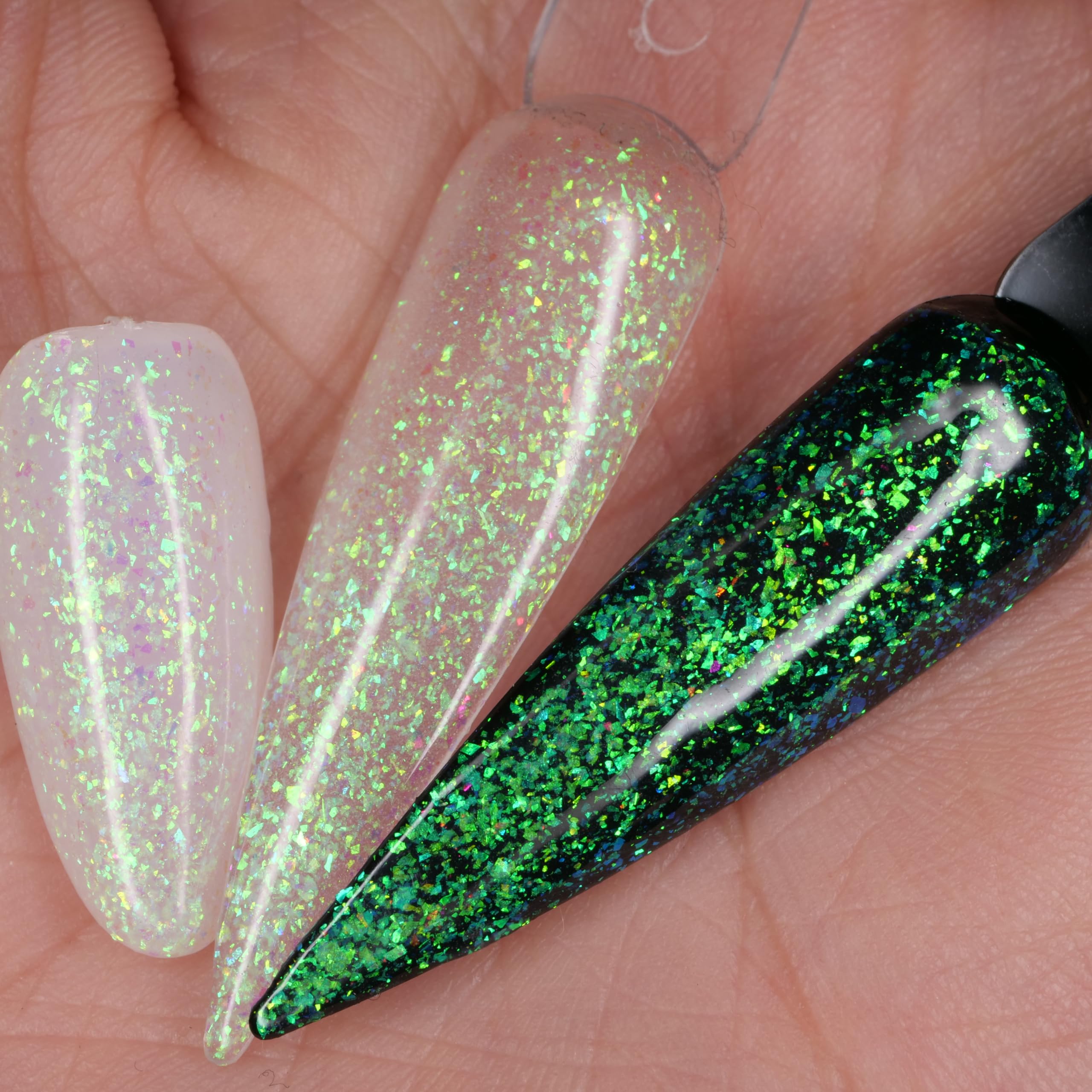 Glow in The Dark Opal Gel Nail Polish Set - 6 Color Changing Semi Clear Nail Polish with Top Coat (GP015) for UV/LED Manicure, Nail Art Designs & Party Nails
