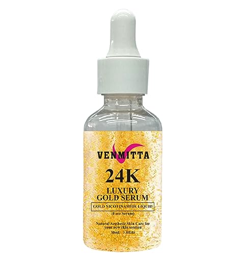VENMITTA 24K Gold Anti-Aging Face Serum with Vitamin C - Skin Brightening & Whitening Treatment for Youthful Glow | 30ml | Perfect for Night Routine & Daily Skincare Regimen