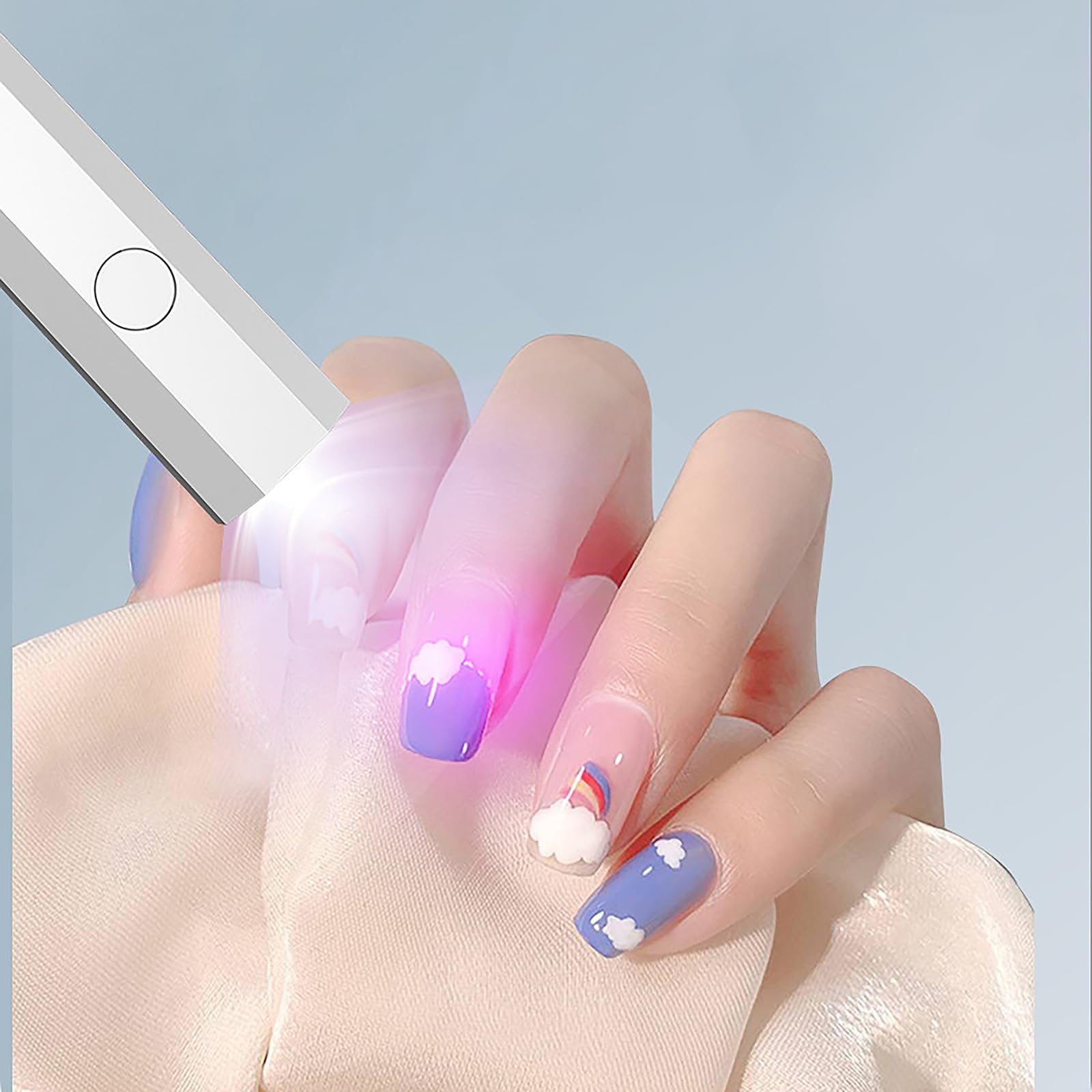 UV Gel Nail Stickers Kit with Light for Home Manicure