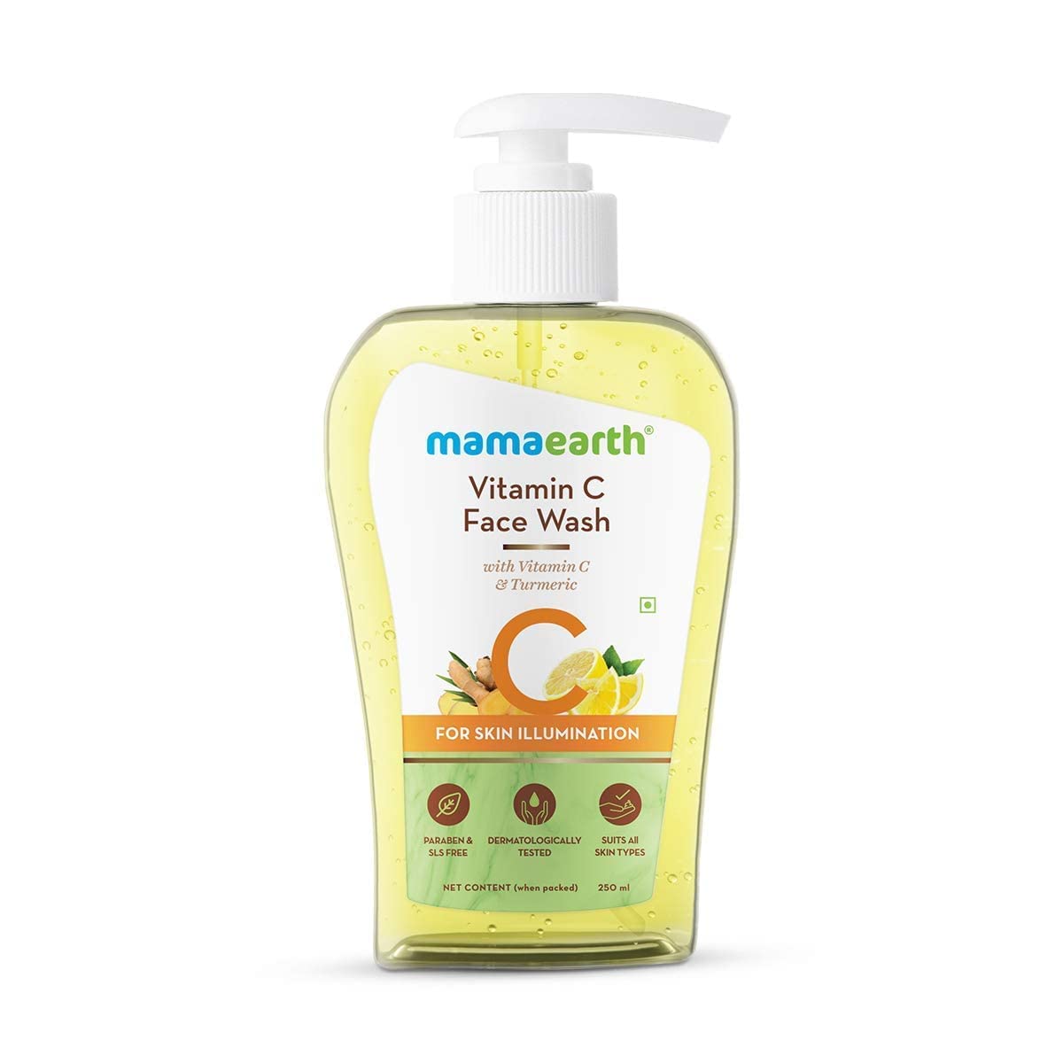 Mamaearth Vitamin C Face Wash for Women & Men 250ml - Toxin-Free & Oil-Free Cleanser for Acne-Prone, Dry & Oily Skin - Brightens & Illuminates Complexion - Perfect for Daily Skincare Routine & Glowing Skin