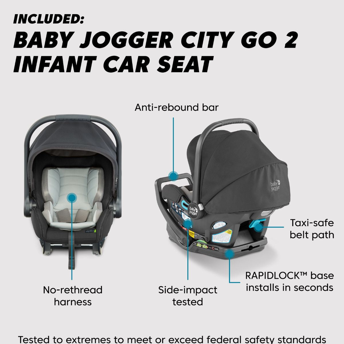 Baby Jogger City Mini GT2 Stroller Travel System - Lightweight Compact Foldable Baby Stroller with Car Seat for Newborns & Toddlers - Perfect for City Walks, Shopping & Travel Adventures