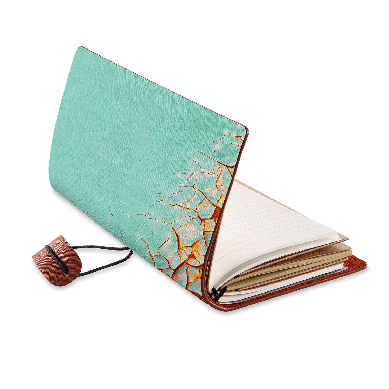Rustic Metal Traveler's Notebook - Vintage Leather Journal for Writing & Sketching - Perfect for Travel, Journaling & Gift Giving
