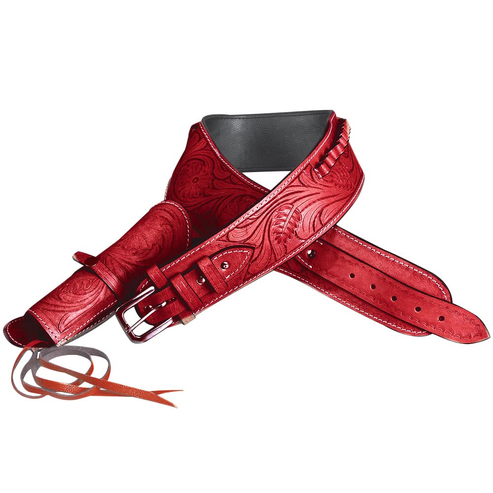 HILASON Western Right Hand Gun Holster Rig for 44/45 Caliber - Premium Leather Cowboy Revolver Holster | Perfect for Cowboy Action Shooting, Reenactments & Western Style Outfits