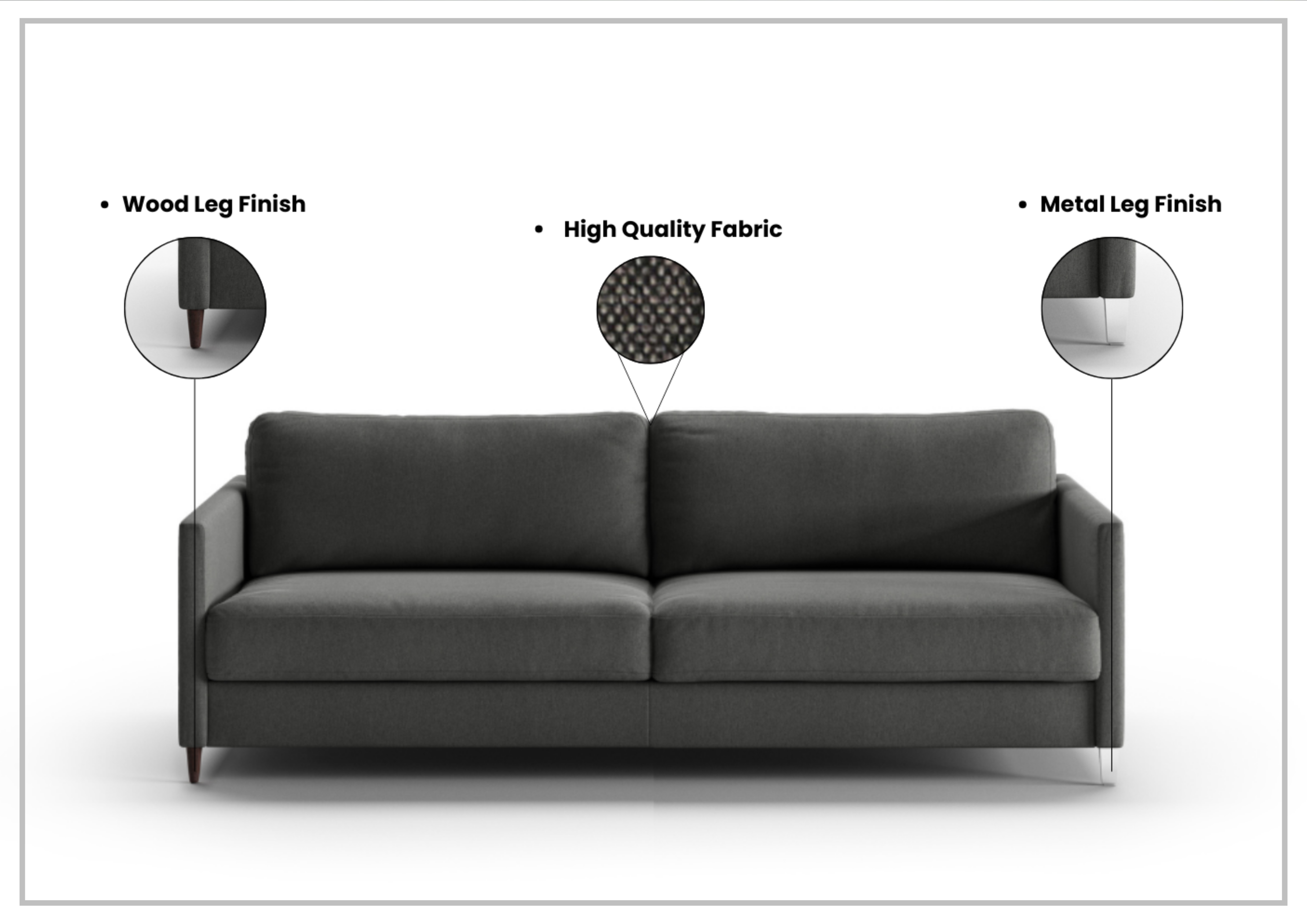 Luonto Elfin Fabric Sleeper Sofa with Nest Mechanism - Convertible 3-in-1 Space Saving Sofa Bed for Small Apartments, Guest Rooms & Home Offices | Perfect for Overnight Guests, Studio Living & Multi-Functional Spaces
