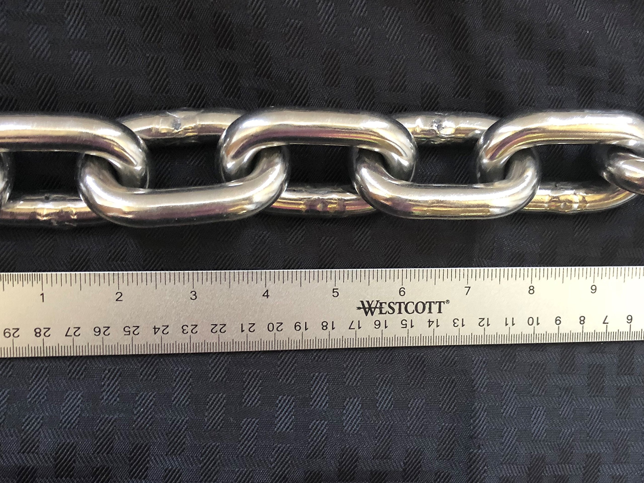 316 Stainless Steel Anchor Chain 13mm (1/2 Inch) x 6 Feet with Shackles - Marine Grade Boat Mooring for Yachts, Sailboats & Docking