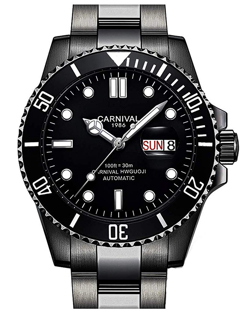 MASTOP Men's Automatic Self-Winding Watch - Classic Stainless Steel Business Timepiece with Rotatable Bezel | Water Resistant Dress Watch for Office, Formal Events & Everyday Wear