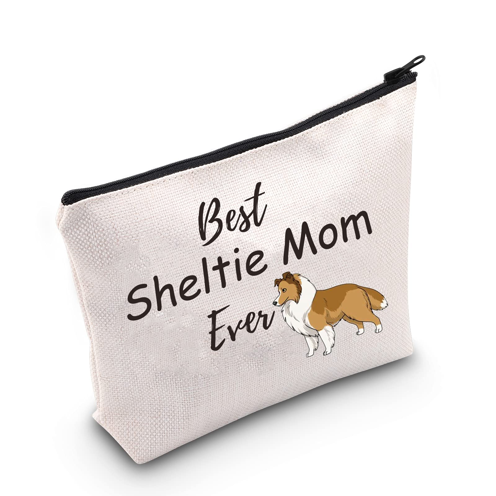 MEIKIUP Sheltie Dog Lover Gift - Sheltie Mom Makeup Bag for Travel & Cosmetics | Cute Sheepdog Mama Shetland Sheepdogs Themed Pouch | Perfect Gift for Sheltie Owners | Great for Daily Use, Travel Essentials & Makeup Storage