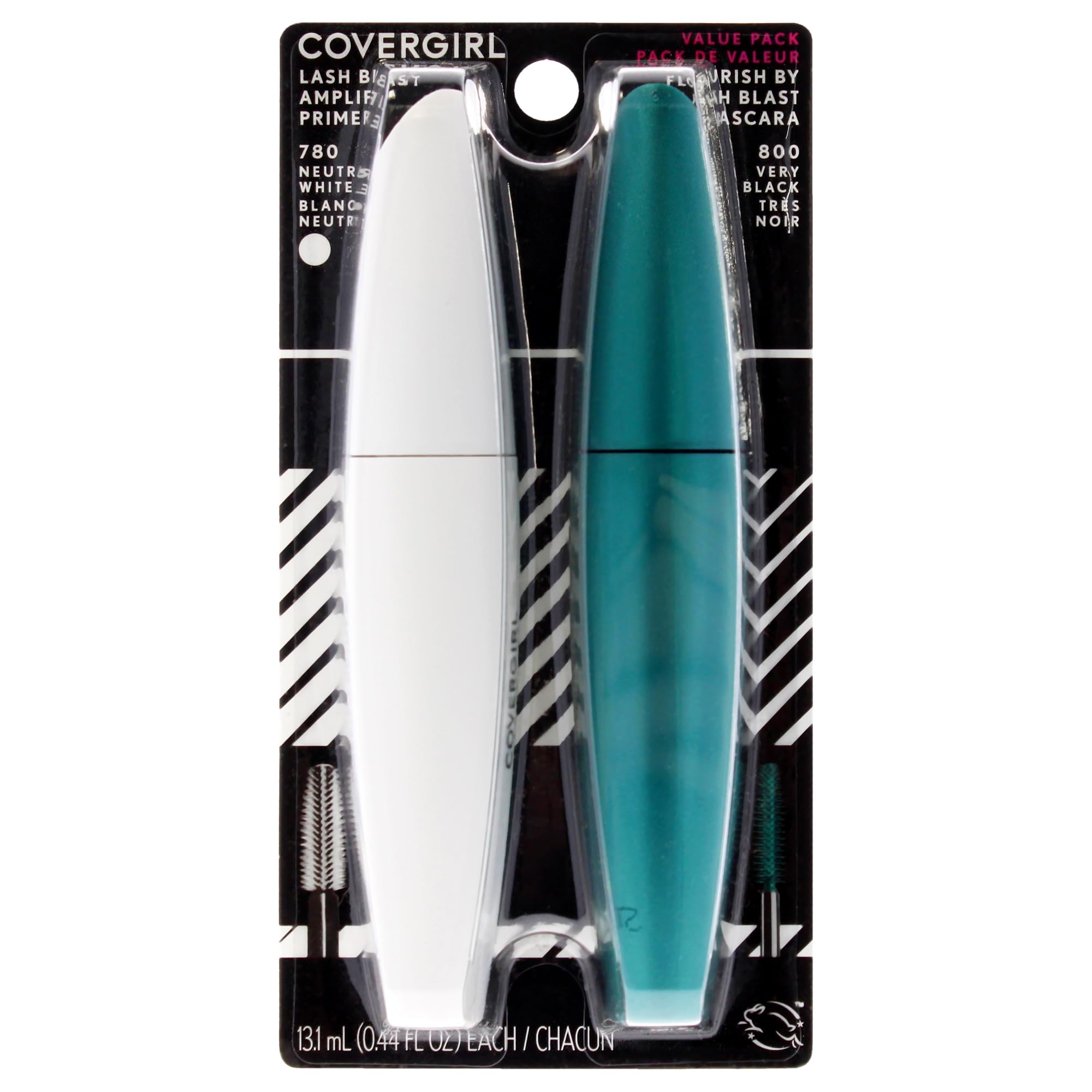 COVERGIRL Flourish by Lash Blast Mascara & Lash Blast Amplify Eyelash Primer Set - Volumizing & Lengthening Mascara Duo for Natural Lash Enhancement - Perfect for Daily Use, Special Occasions & Professional Makeup Looks
