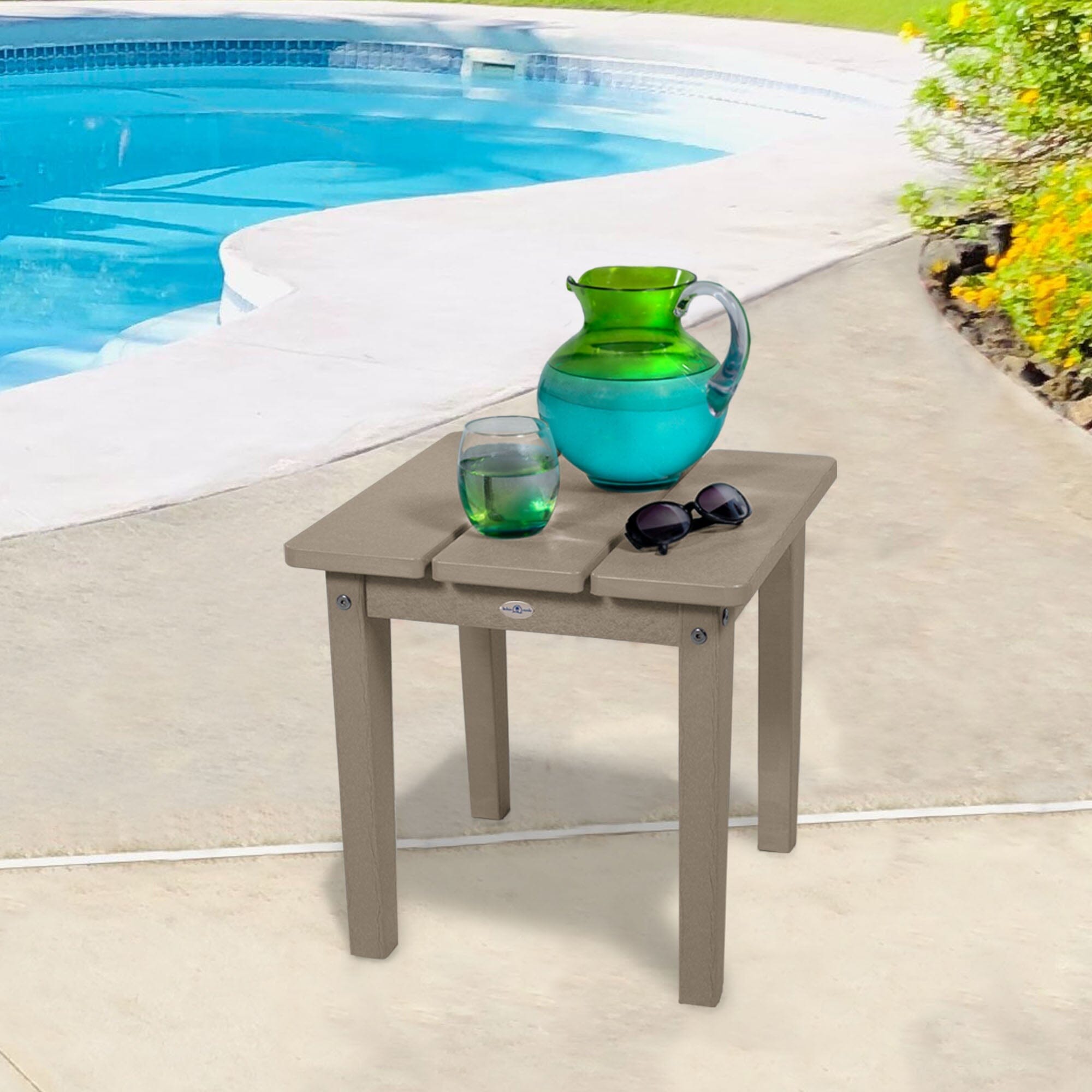 Adirondack Side Table - Outdoor Patio Furniture, Waterproof & Durable Small End Table for Garden, Deck, Poolside - Perfect for Drinks, Books & Decor
