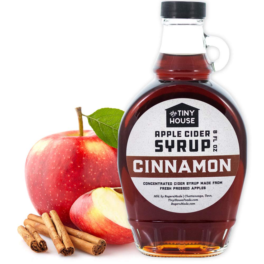 Organic Cinnamon Apple Cider Syrup - Handmade Concentrated Syrup from Fresh Pressed Apples | Perfect for Pancakes, Waffles, French Toast & Breakfast | Gluten-Free, Vegan-Friendly | Made in USA | 8oz Bottle | Great for Holiday Gifts & Cozy Fall Mornings