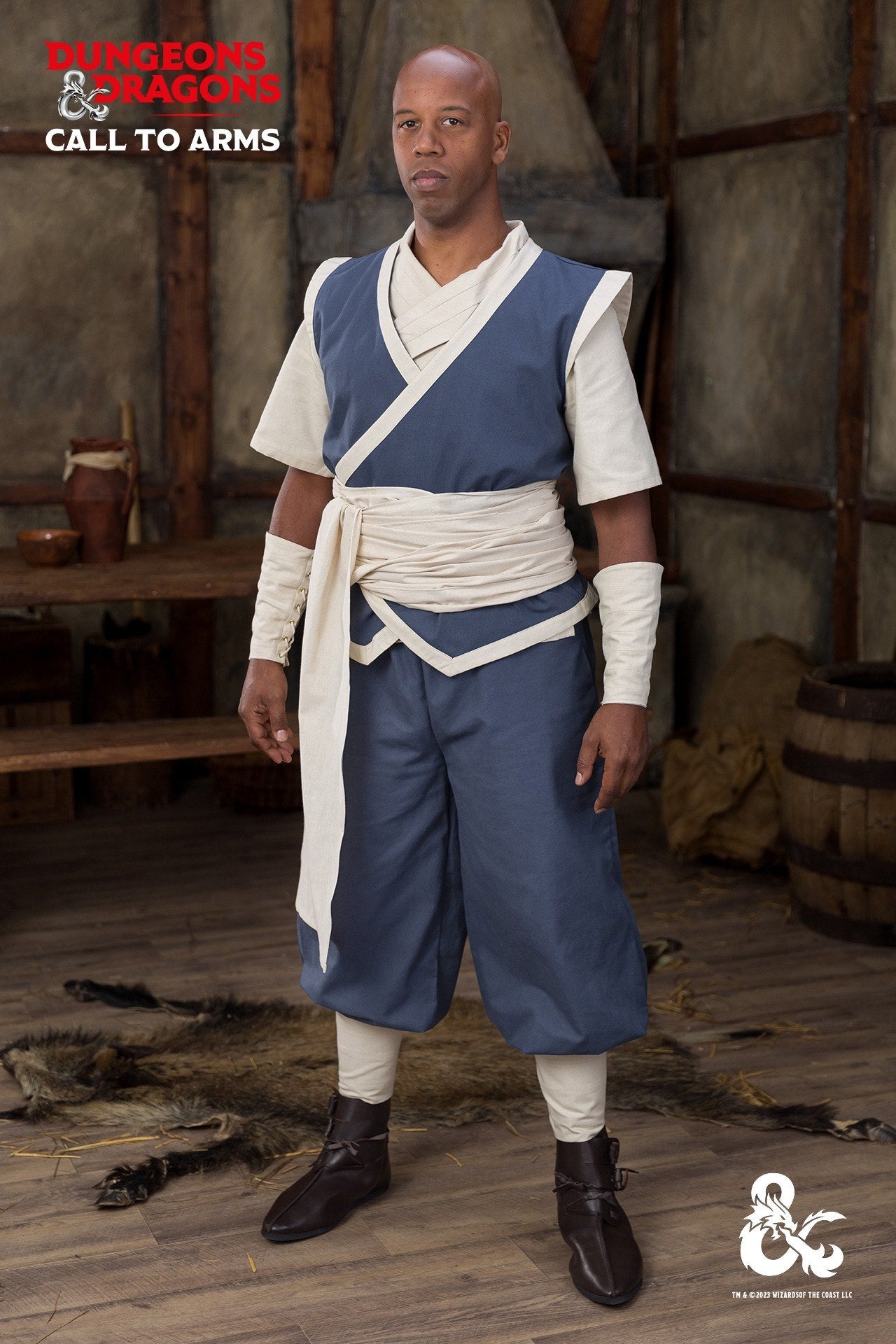 Dungeons & Dragons Monk Trousers - Woad Blue Fantasy RPG Pants for Cosplay & LARPing | Perfect for D&D Game Nights & Medieval Reenactments