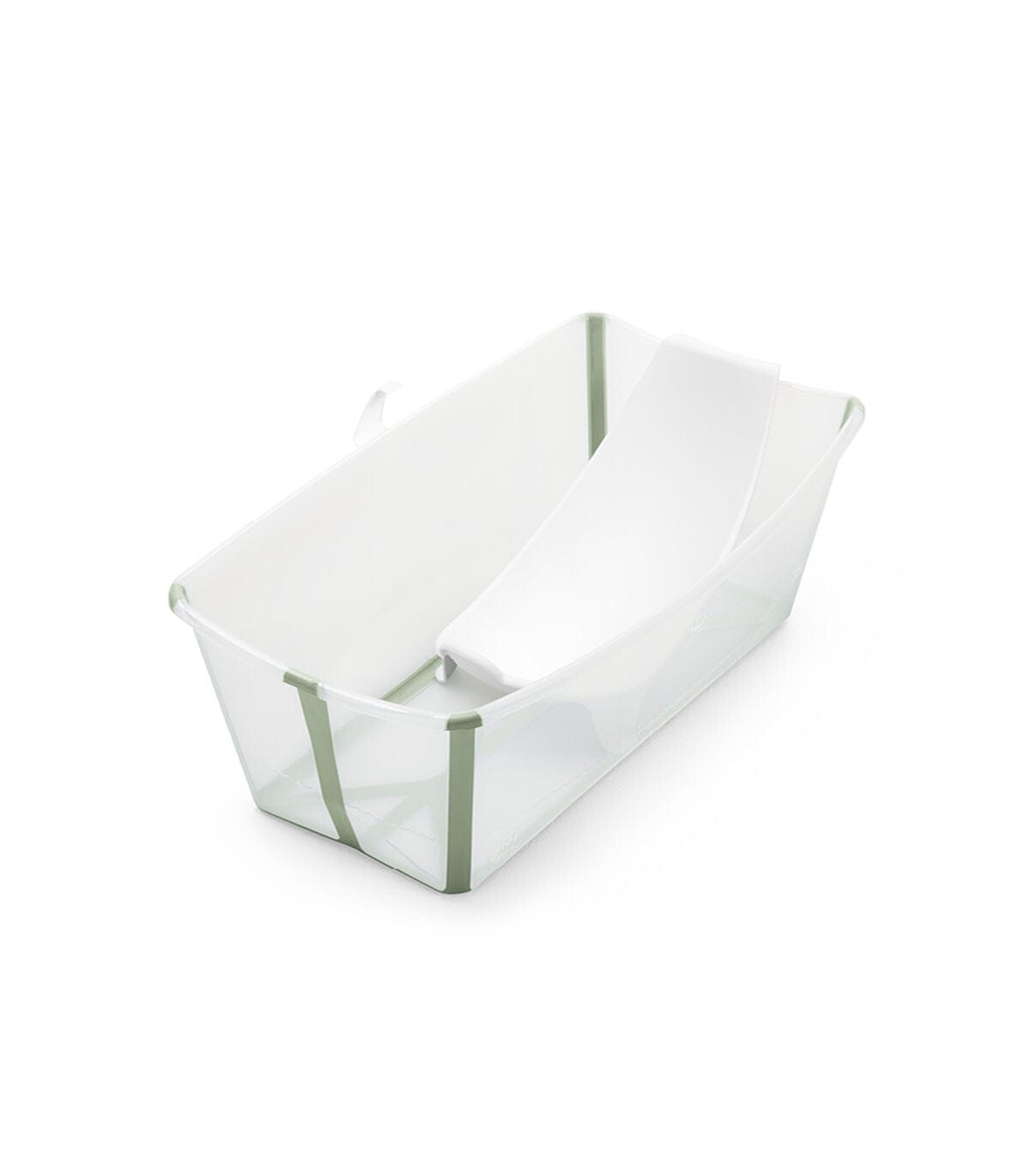 Stokke Flexi Bath Baby Bathtub with Heat Sensitive Plug & Newborn Insert - Foldable Infant Tub for Safe Bathing at Home or Travel