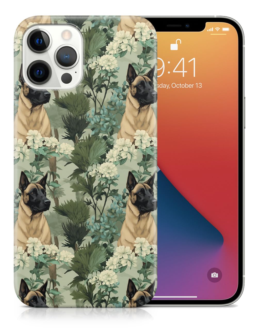 Durable Polycarbonate Phone Case for Apple iPhone 13 Pro Max - Cute Malinois Puppy Dog Canine Pattern #A2#2 - Perfect for Pet Lovers & Outdoor Activities