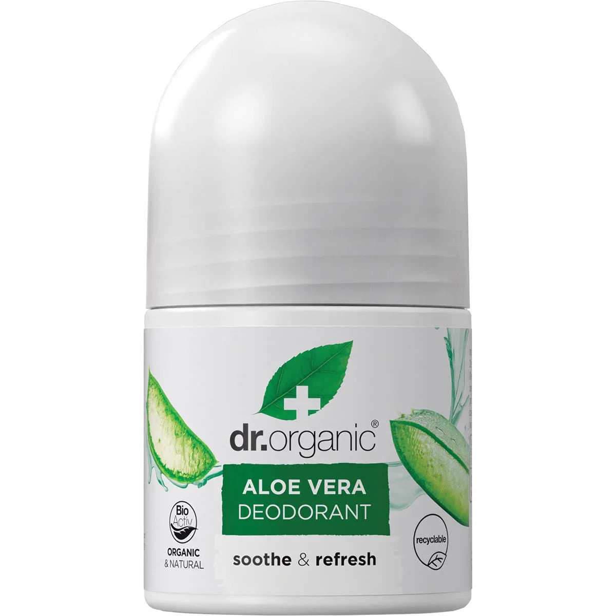 Dr Organic Roll On Deodorant with Organic Aloe Vera - Natural & Aluminum-Free for Sensitive Skin - Fresh All Day Protection for Workouts & Daily Use