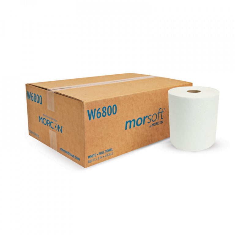 Premium Morsoft Hardwound Paper Towels W6800 - 6 Rolls per Case, Strong & Absorbent for Kitchen, Bathroom & Commercial Use