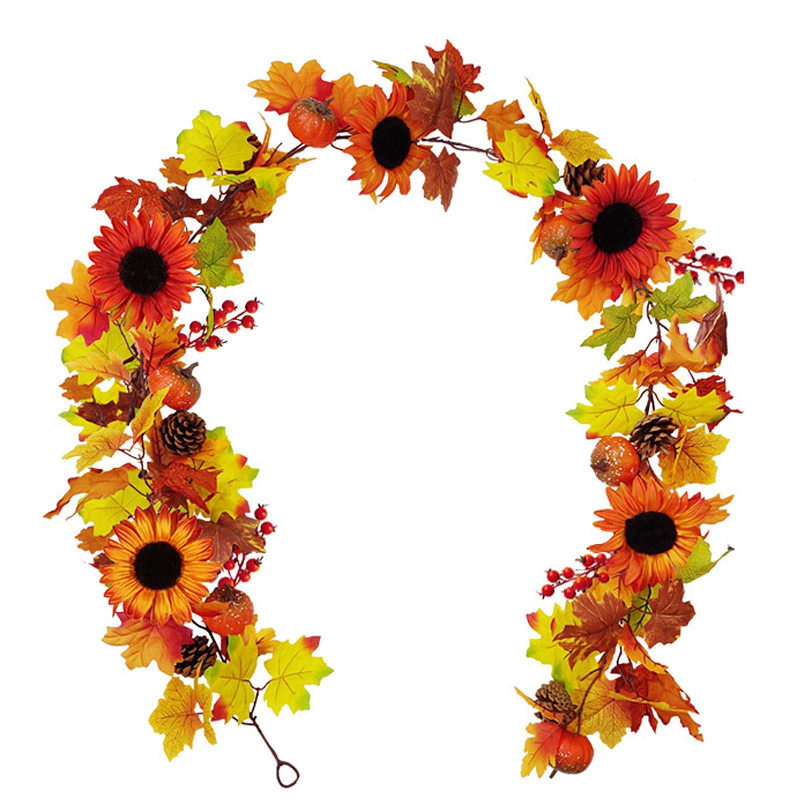 UV Resistant Artificial Sunflower Plants - Fake Outdoor Hanging Garland Rattan Decor for Halloween, Garden & Door (Set of 4) | Perfect for Patio, Porch, Wedding & Home Decoration