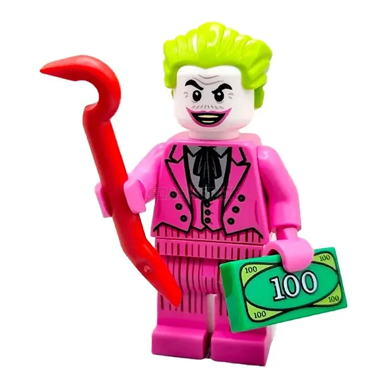 LEGO DC Comics The Joker Minifigure - Dark Pink Suit with Grin & Closed Mouth Faces (2021) | Perfect for Collectors, Superhero Displays & Batman Toy Scenes