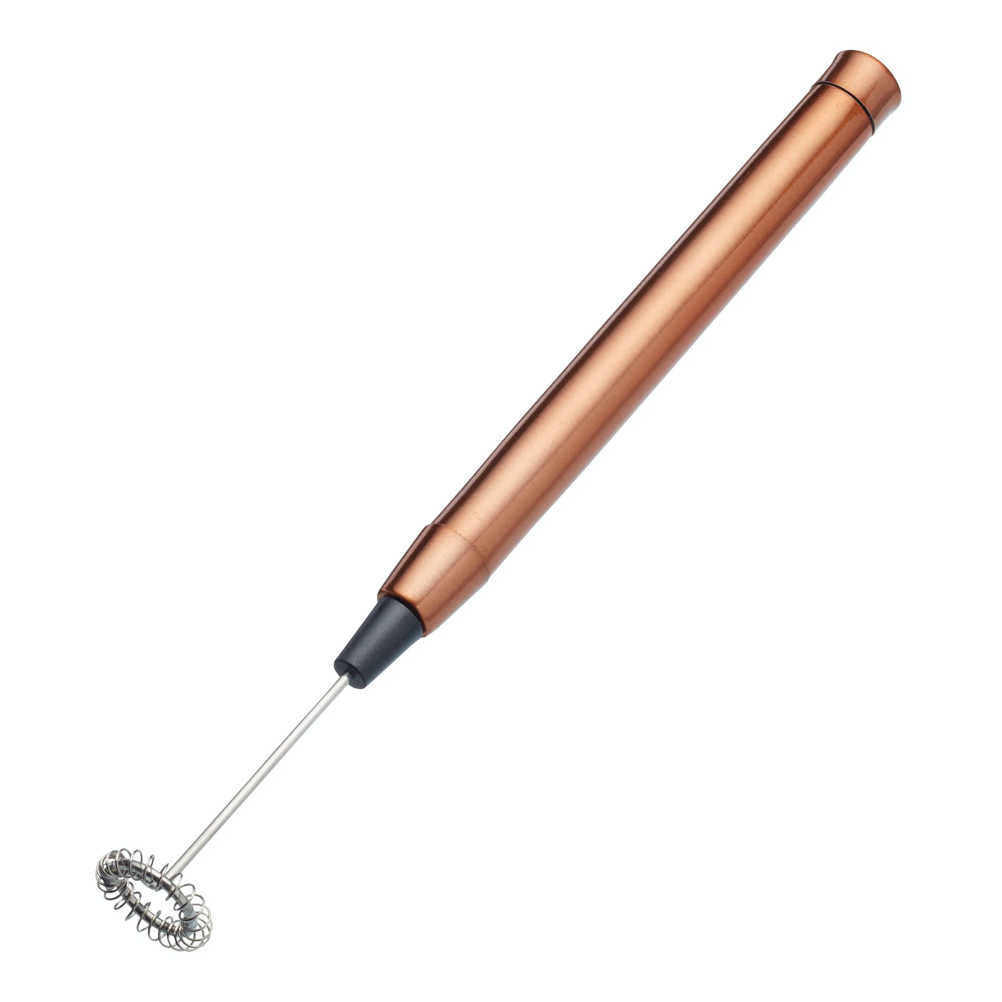 Premium Stainless Steel Milk Frother with Copper Finish - Handheld Electric Whisk for Coffee, Latte, Cappuccino & Hot Chocolate - Perfect for Home, Office & Cafe Use