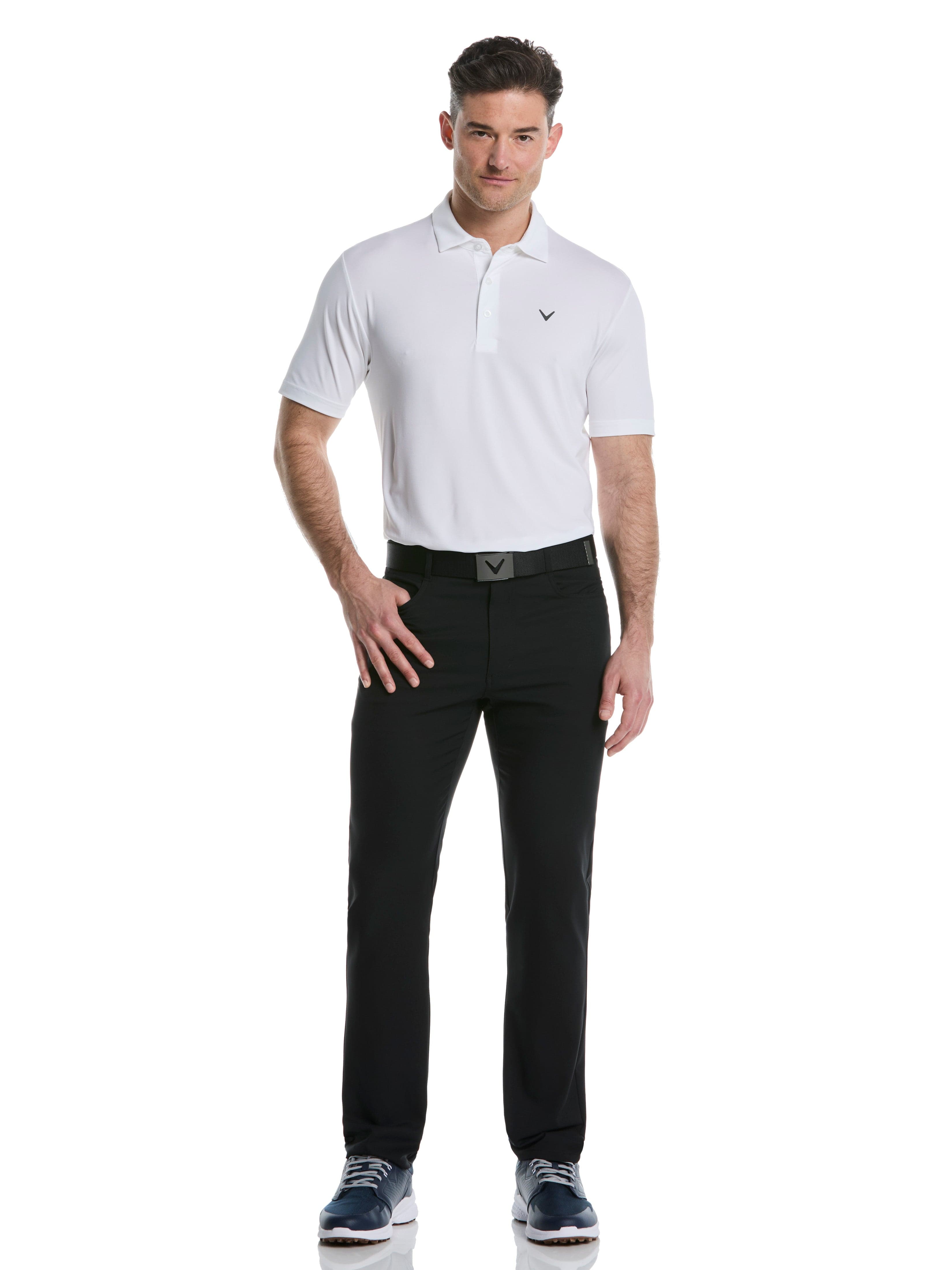 Men's Micro Hex Solid Golf Polo Shirt - Breathable Quick-Dry Performance Tee for Golf, Casual Wear & Outdoor Activities