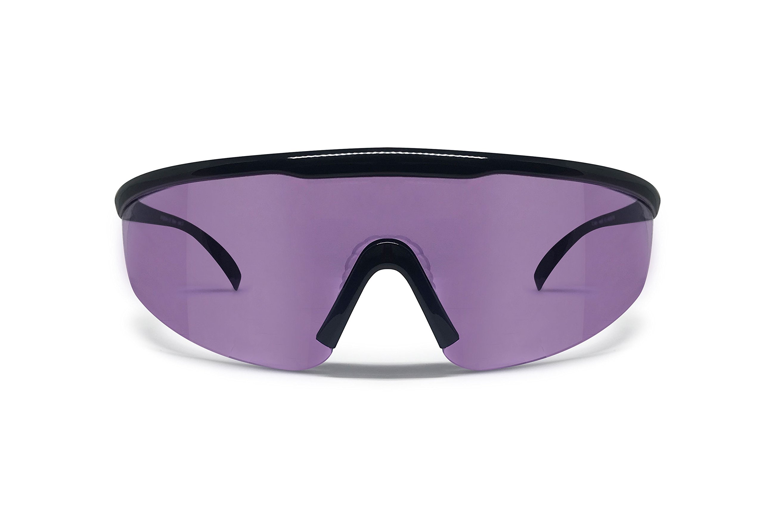 Bertoni AF899 Tactical Shooting Glasses - 4 Interchangeable Lenses with RX Optical Prescription Carrier - Protective Safety Eyewear with Carrying Case - Shiny Black - Perfect for Hunting, Airsoft & Range Shooting
