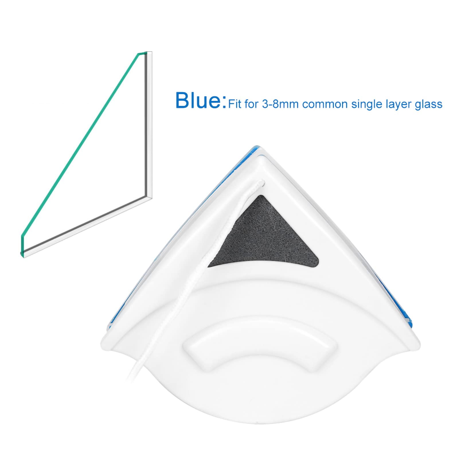 Garosa Magnetic Window Cleaner - Double Sided Glass Wiper for 3-8mm Single Layer (Blue) - Perfect for High-Rise Cleaning