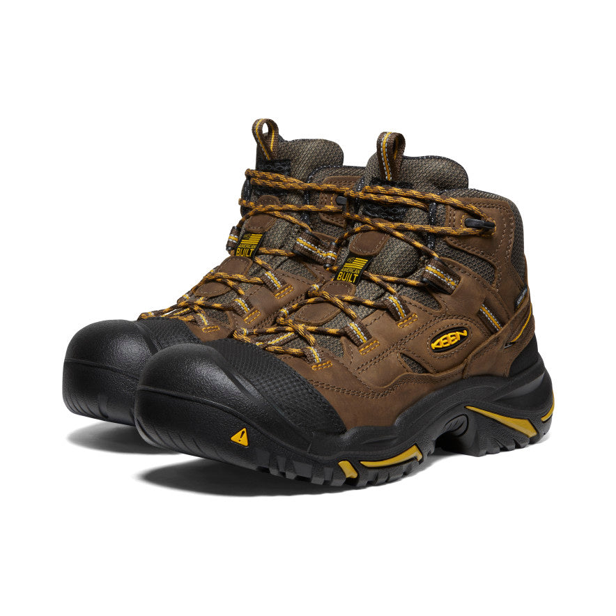 Men's Braddock Waterproof Steel Toe Work Boots - Cascade Brown/Tawny Olive | Durable Safety Shoes for Construction, Hiking & Outdoor Work