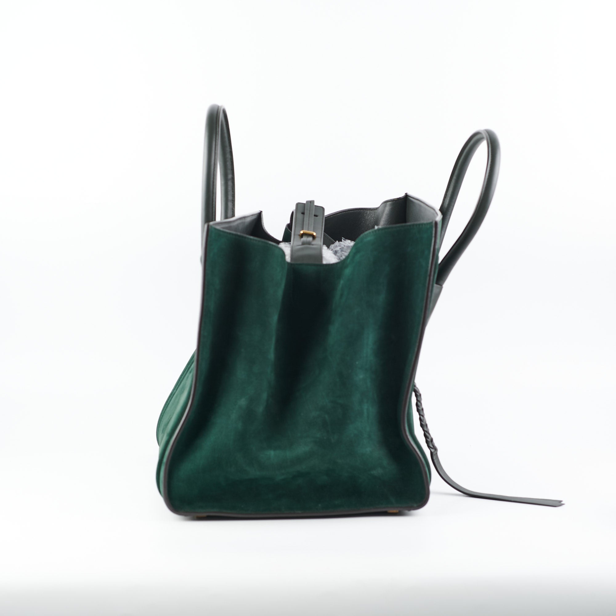 Celine Mini Luggage Handbag in Green | Genuine Leather Crossbody Bag for Women | Perfect for Work, Travel & Everyday Use