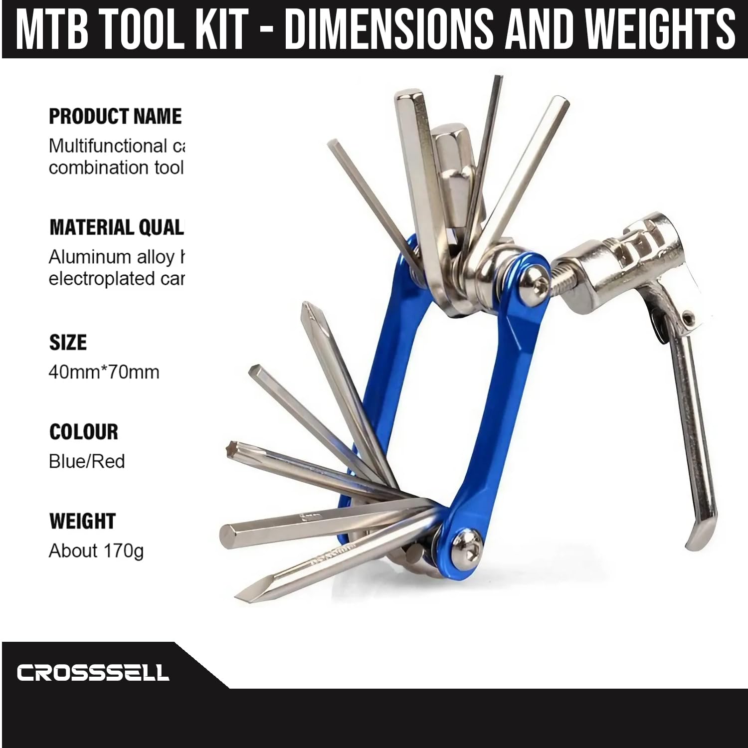 **Professional Bike Tool Kit - 18-in-1 Multi-Tool for MTB & Mountain Bike Repair - Durable & Portable Cycling Accessories (Blue) - Perfect for Trail Rides, Commuting & Emergency Roadside Repairs**
