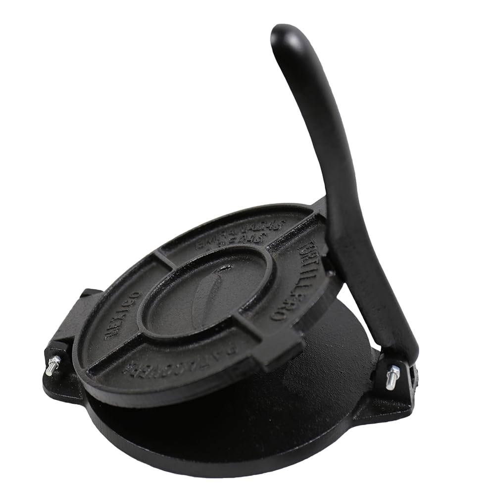 6.5 Inch Cast Iron Tortilla Press - Heavy Duty Tortilla Maker for Flour & Corn - Authentic Mexican Tortillera Pataconera for Home & Restaurant Use (SA060) - Perfect for Taco Night, Quesadillas & Latin Cooking