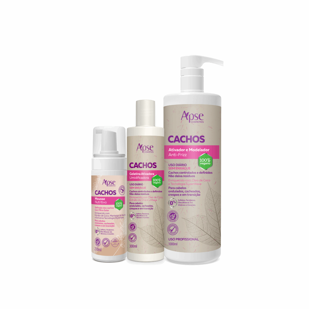 Apse Cosmetics Curl Finishing Kit - Styling Mousse, Curl Activator & Defining Gel for Natural Hair | Perfect for Wash-and-Go, Twist Outs & Bantu Knots | 3-Piece Set for Defined Curls & Frizz Control
