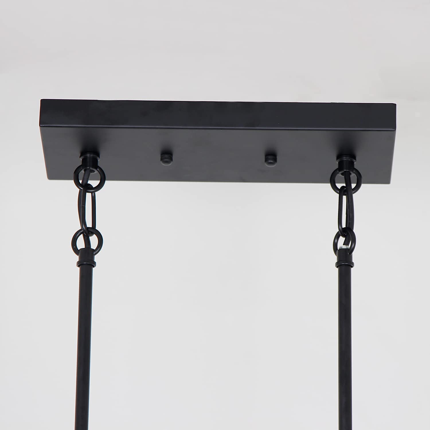 Modern Farmhouse Linear Pendant Light - 5-Light Black Industrial Rectangular Chandelier (38-Inch) for Kitchen Island, Dining Room, Living Room & Foyer - Perfect for Rustic Home Decor & Bar Lighting
