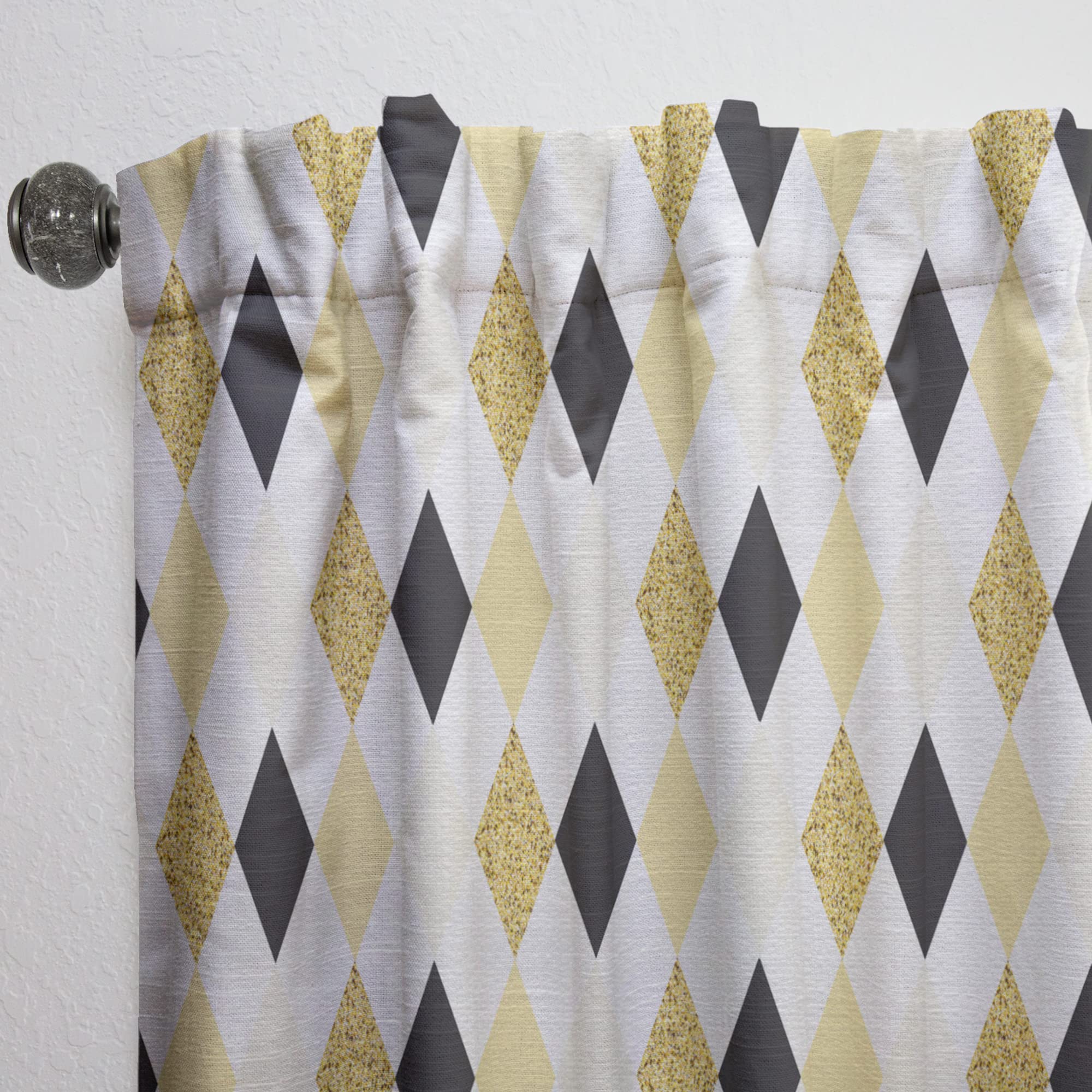 DesignQ Gold Chic Thermal Insulated Curtains - Single Panel 52x90 Inches - Elegant Drapes for Bedroom & Living Room - Energy Saving Window Treatment for Home Decor