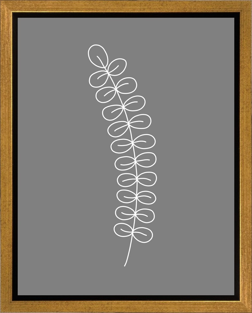 Minimalist Stem Gray Gallery Wrap Canvas Art - Modern Home Decor for Living Room, Bedroom & Office