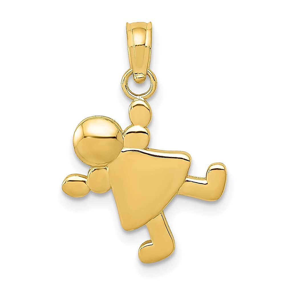 14K Yellow Gold Little Girl Charm Necklace - Dainty Baby Pendant for Women, Elegant Fine Jewelry Gift for Her - Perfect for Mother's Day, Birthday & Special Occasions