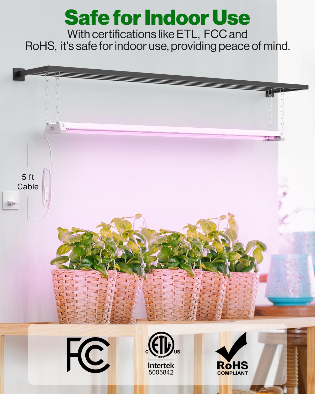 Sunco 4FT LED Grow Lights for Indoor Plants - 40W Full Spectrum Greenhouse Lighting, Hanging Suspended Fixture with Linkable Design (4 Pack) - Perfect for Seedlings, Vegetables, Flowers - Ideal for Hydroponics, Home Gardening & Commercial Greenhouses