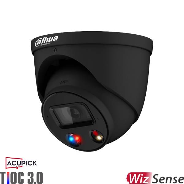 Dahua 6MP Tioc Acupick Turret Fixed Security Camera - Black (DH-IPC-HDW3649H-AS-PV-ANZ-S2-BLK) for Indoor/Outdoor Surveillance & Home Security