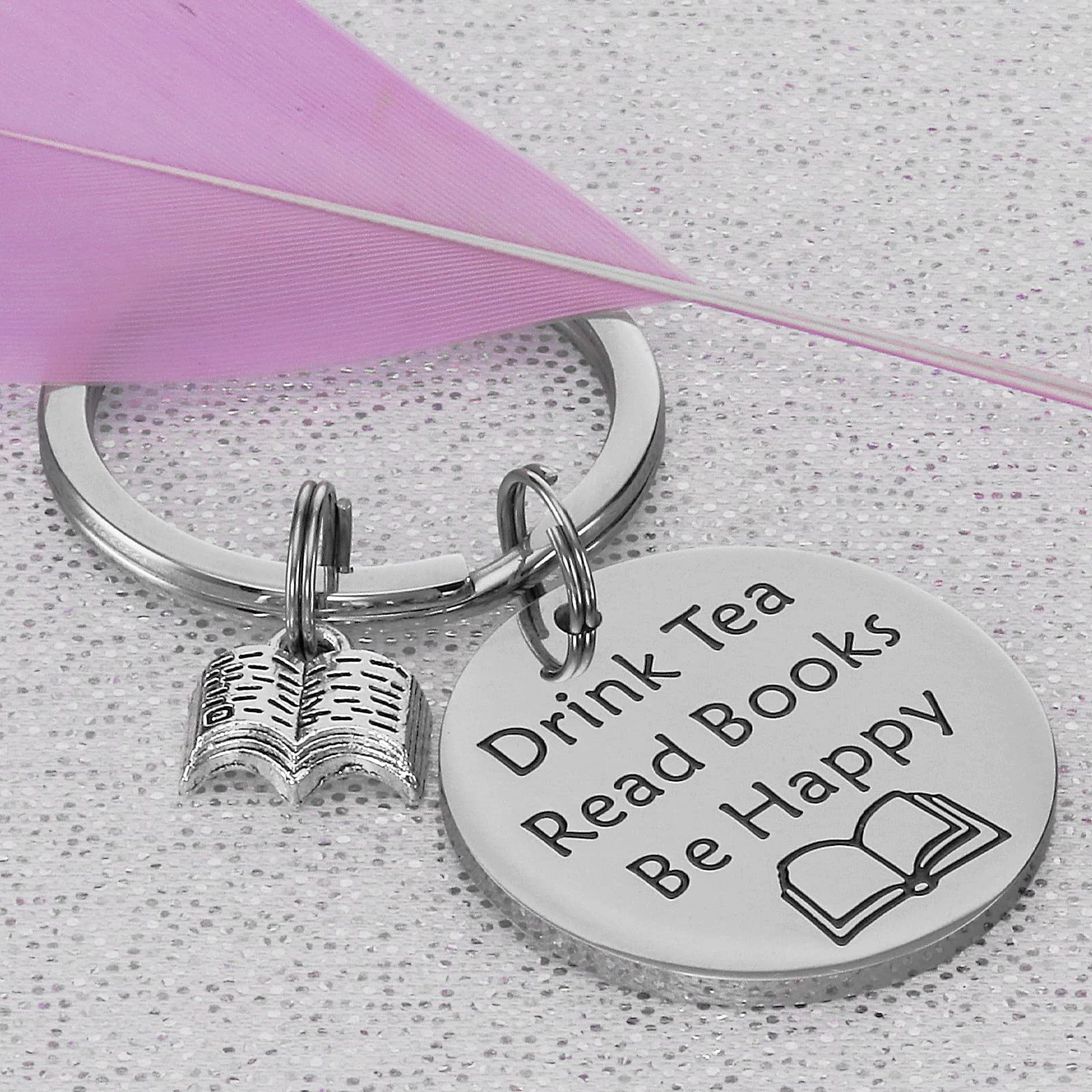 Kivosliviz Book Lovers Gift Keychain - Unique Reading Accessories for Bookworms, Readers & Book Club Members - Perfect Literary Gift for Women & Men - Great for Book Themed Parties, Reading Events & Bibliophile Collections