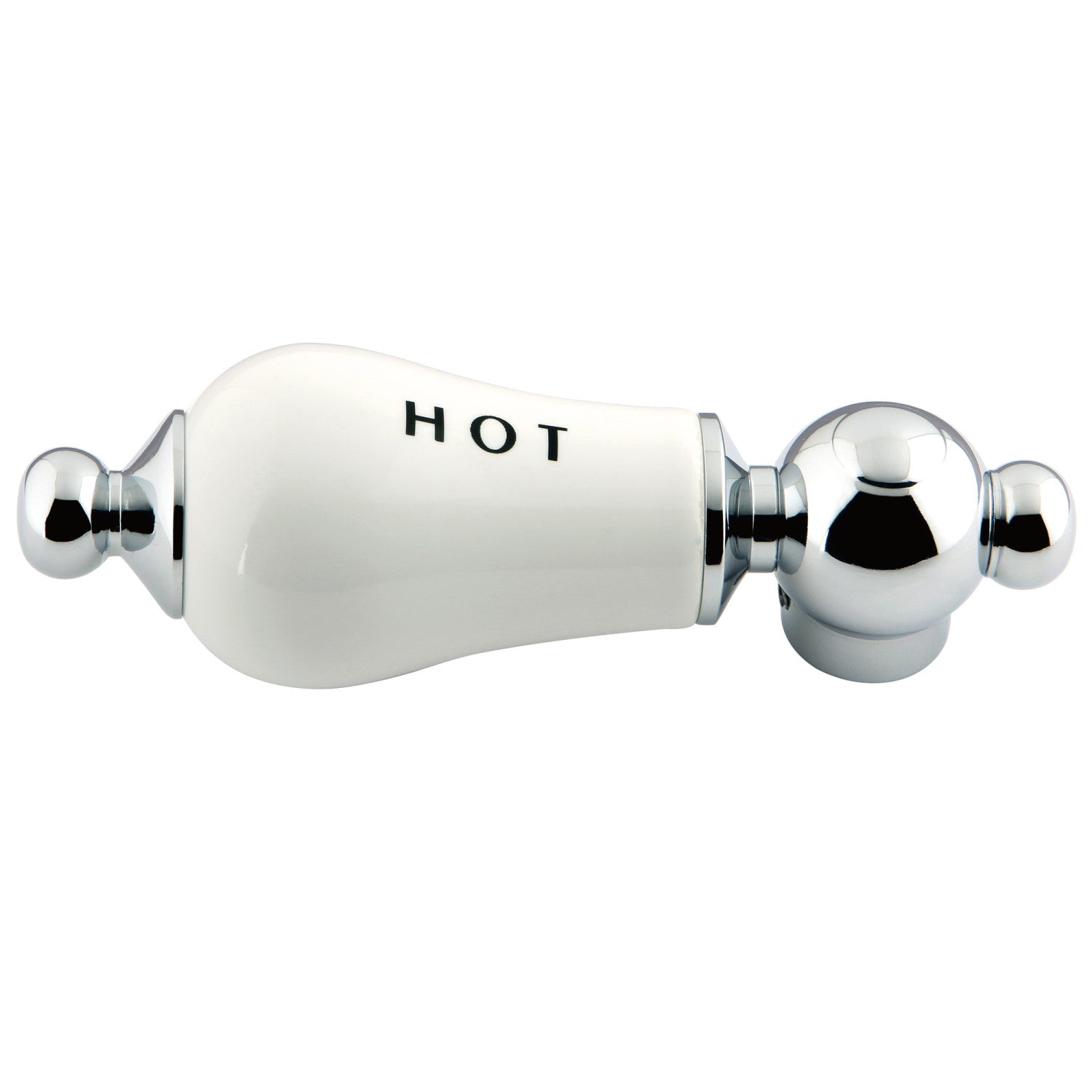 Vintage Aqua AEPL1H Porcelain Lever Handle for Sink Faucet - Hot Side, Polished Chrome Finish - Perfect for Bathroom & Kitchen Renovation