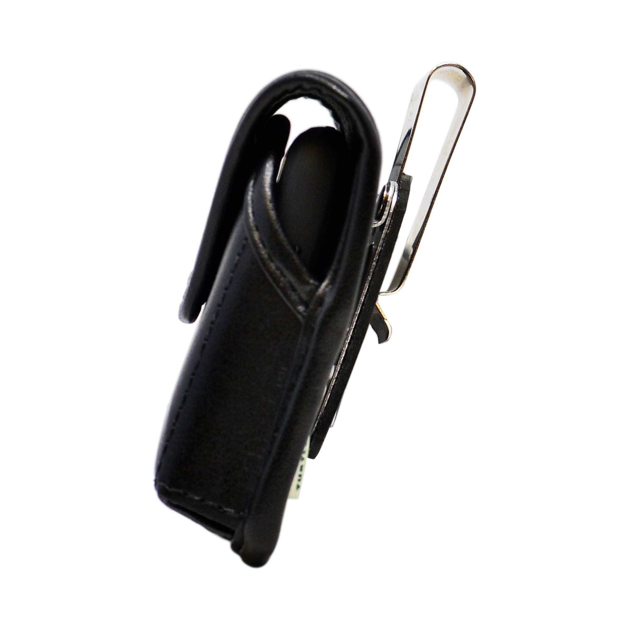 Premium Leather Phone Holster for Samsung Galaxy S25-S20 – Black Belt Clip Holder Compatible with Slim Cases – Magnetic Closure & Durable Metal Clip – Perfect for Work, Hiking, and Outdoor Activities