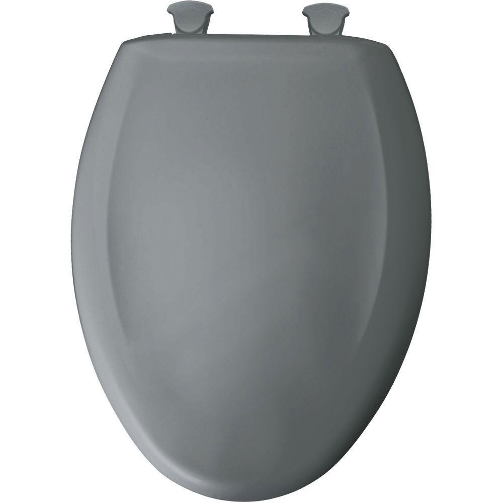Bemis Slow Close STA TITE Elongated Toilet Seat - Classic Grey 529794 | Soft Close Hinges, Durable Design | Perfect for Modern Bathrooms & Home Renovations