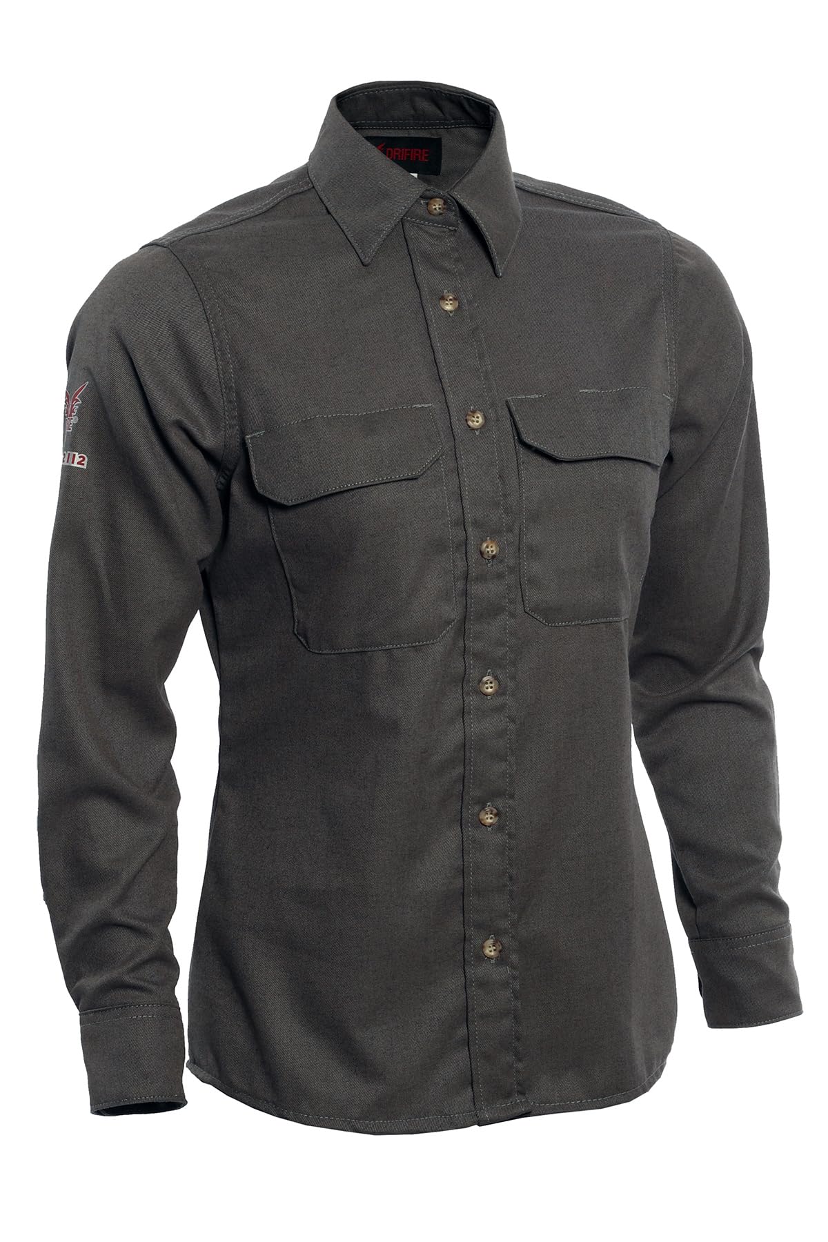 DRIFIRE Women's Standard Work Shirts - Moisture Wicking, Breathable Grey Button Down Shirt for Women, Size 2X-Large | Perfect for Construction, Landscaping & Outdoor Workwear
