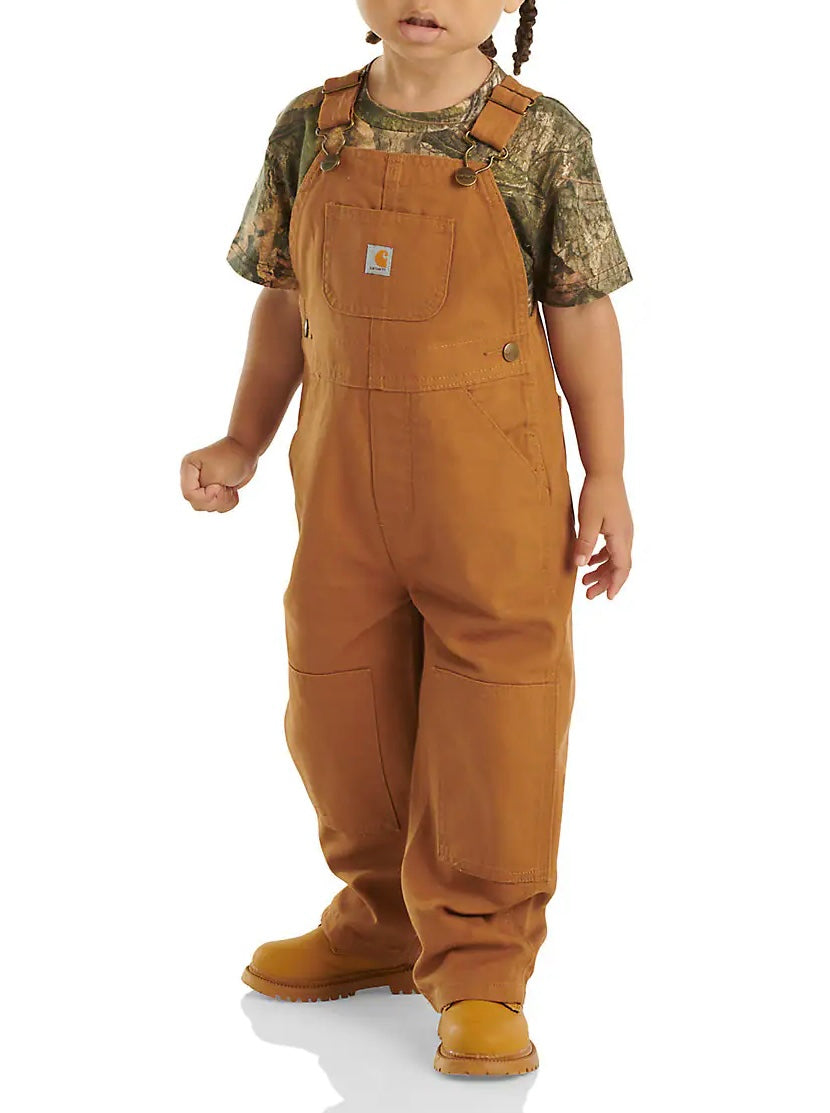Carhartt Kids Canvas Bib Overalls for Boys & Girls - Durable Brown Workwear for Outdoor Play, Farm & Ranch Activities